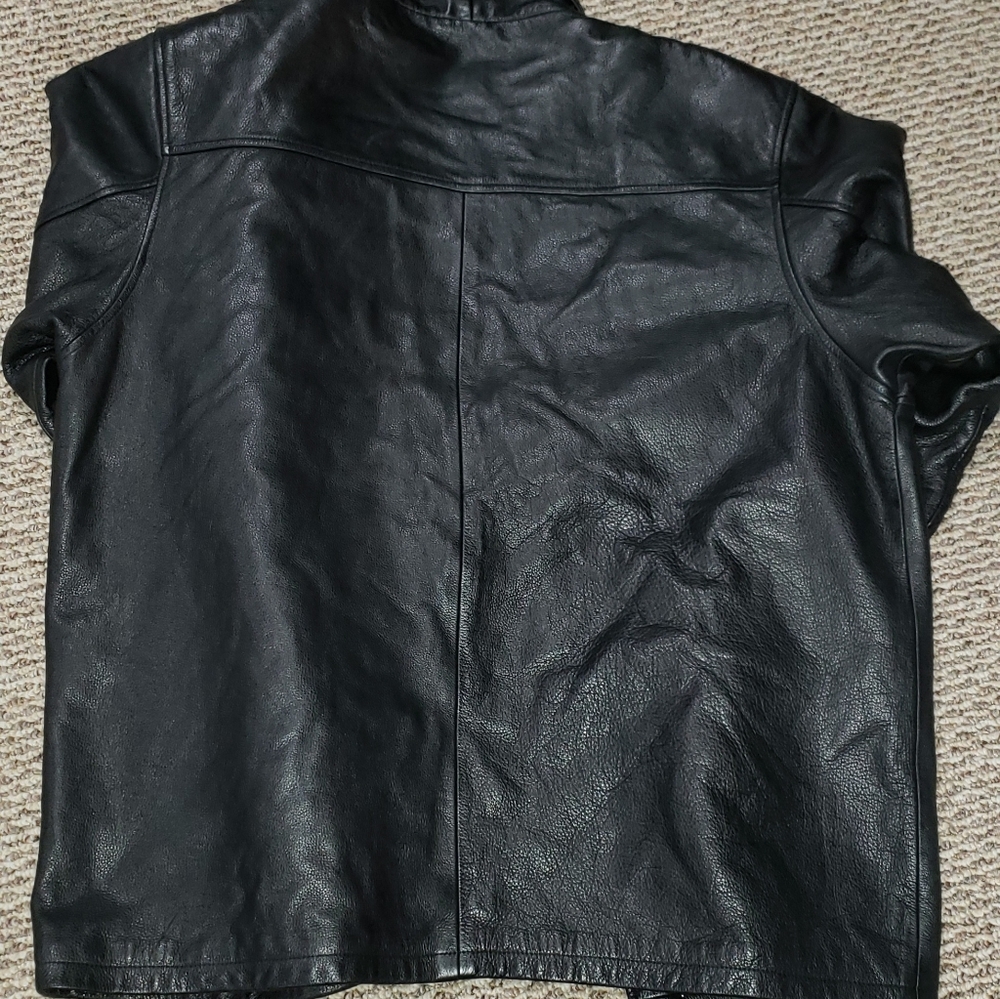 XL leather coat